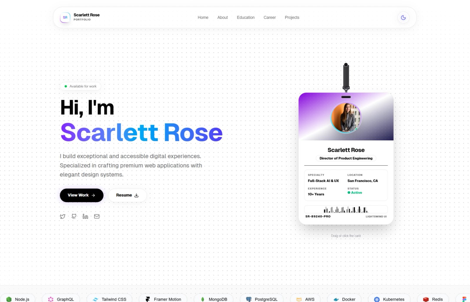 Animated Professional Portfolio